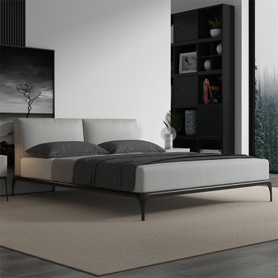 China Durable single leather bed 1.8 meters double bed 1.5 meters modern single leather soft bed for sale