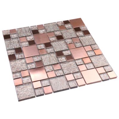 China Foshan modern custom glass metallic mosaic shiny stainless steel mosaics for kitchen backsplash for sale