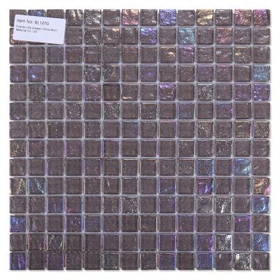 China Brown Iridescent Effect Premium Mosaic Slab Pool Floor Glass Outdoor Glass Mosaics for sale