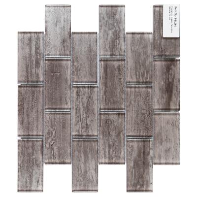 China CLASSIC Wood Grain 2x4 Inch Living Room Mosaico Azulejo New Arrival Glass Mosaics for sale