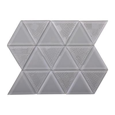 China Crystal Clear Irregular Triangle Slab Glass Mosaic Foshan Mosaic Flooring For Project Kitchen Backsplash for sale