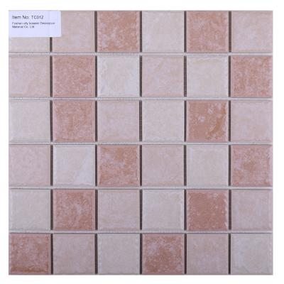 China Parquet square pink porcelain mosaicos ceramic pool slab mosaic for sale