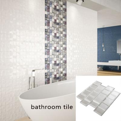 China Modern Square 3d Mirror Bathroom White Tile Wall Decorative Mosaic Tiles for sale