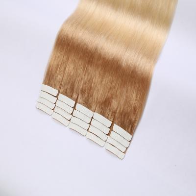 China Factory direct sales double human virgin remy silky hair 100% pulled texture tape hair extension for sale