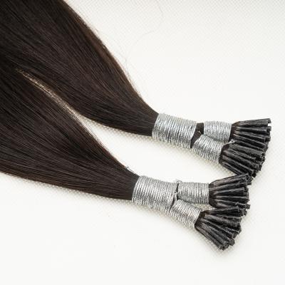 China 100% Virgin Human Hair Double Drawn Remy Human Hair Wholesale Customized Color #1B Hair I Tip Hair Extensions for sale