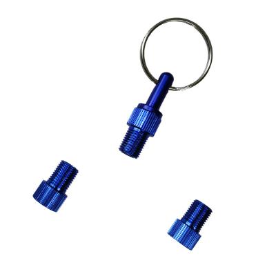 China Bicycle Valve Convert Bike SV AV Presta Valve Adapter Kit Set With Keychain for sale