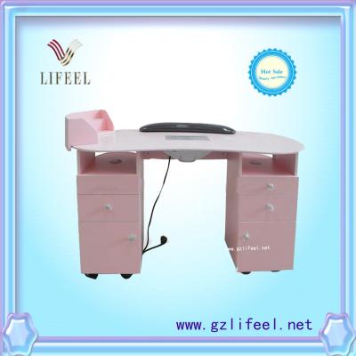 China Pink manicure table nail desk nail table nail salon equipment for sale