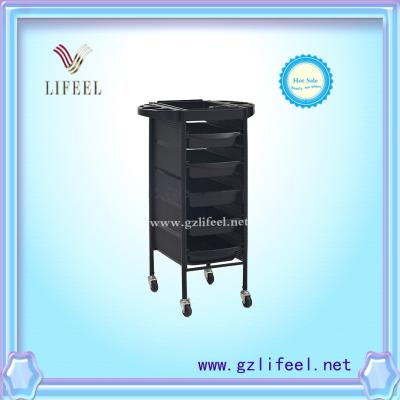 China wholesale fashional beauty salon furniture  black hair salon trolley for sale