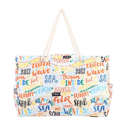 China New Arrivals Colorful PORTABLE Cross Shoulder Letters Beach Bag Vegan Sling Bag For Women Saco de Praia Areia Tie Dye Beach Tote Bag for sale