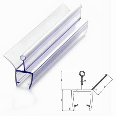 China Long Service Life Waterproof Clear Plastic PVC Door Bottom Seal Strip For Glass Shower for sale