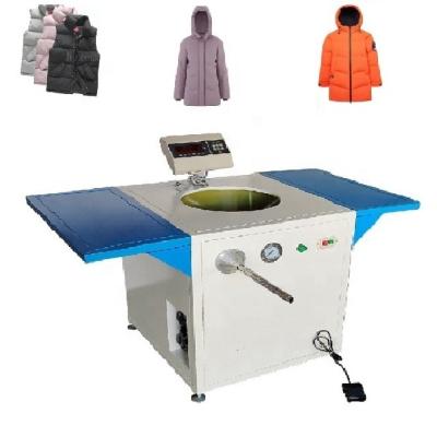 China Small Automatic Fabric Stocking Jacket Feather Goose Weight Filling Machine for sale