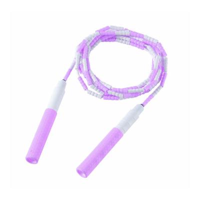 China Manufacturers High Quality Soft Plastic Handle Eco-friendly Long Sport Heavy PVC Gear Beaded Jump Rope For Fitness Training for sale