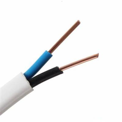 China Low Voltage Copper Conductor Solid Core PVC Insulated and Sheathed Parallel Twin Flat Electric Cable for sale