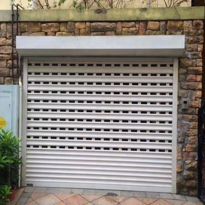 China Automatic Single Layer Perforated Aluminum Alloy Roller Shutter Door With Grilles Design In Guangzhou Factory for sale