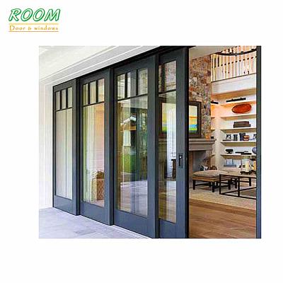 China Sliding Japanese shoji aluminum sliding door with wheels for sale