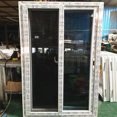 China Screen workmanship good quality upvc magnetic window doors with single glass sliding windows and mosquito net for sale