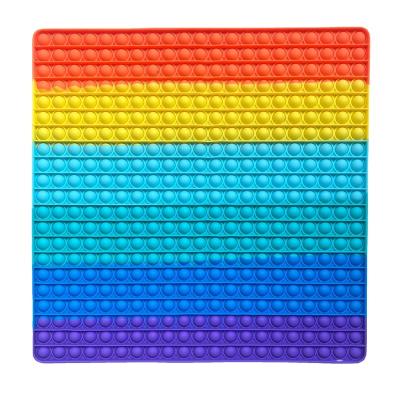 China New Funny Educational Toy 30cm 40cm Worry Strain Push Jumps Giant Toy Square Rainbow Pops Jumbo Giant Busy Person Big Jumbo Toy for sale