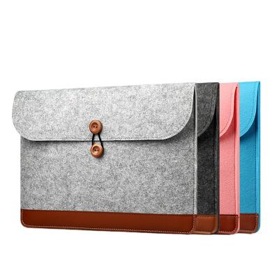 China High Quality Manufacturer Felt Laptop Sleeve Case Bag 12 13 14 Inch Felt Computer Bag Felt PU Leather Notebook Protection Bag for sale