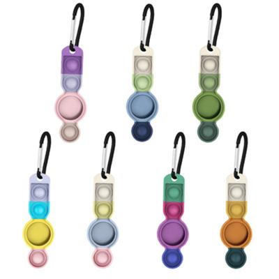 China Anti-fall silicone cover device for airtag case holder rainbow key chain tracker for apple airtag silicon case for sale