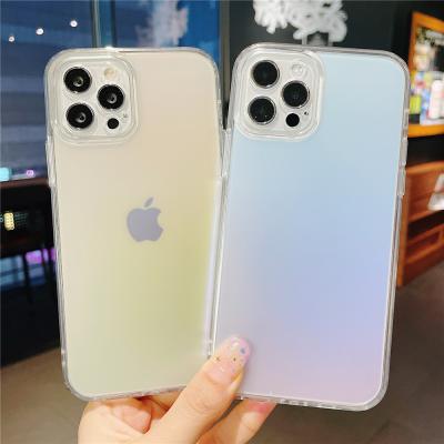 China Newest fashion anti-drop PC translucent gradient tpu colorful frosted matte slim cell phone case for iphone 12 13 pro max for sale