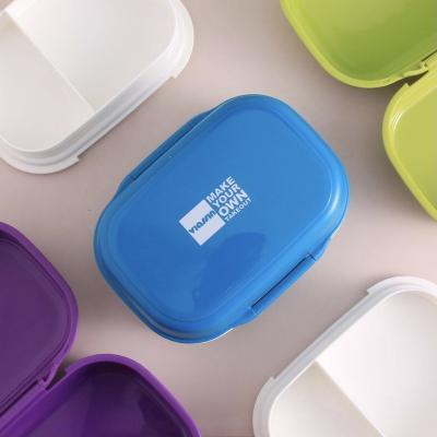 China Bestselling Gift Microwavable OEM Promotional Kids Safe Microwave Two Layers Picnic Lunch Bento Box Food Storage Container for sale