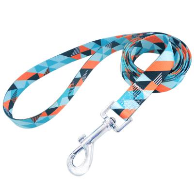 China Polyester factory wholesale and retail bright and new multi-color dog leash pet leash color printing pet traction 1.2 M 1.5 M for sale