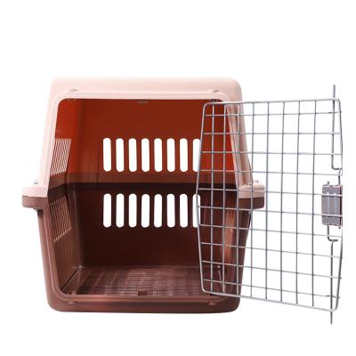 China Breathable Plastic Cat Carrier Cage Carrier Large Outdoor Travel Pet Dog Cages Portable Animal Cages For Sale for sale