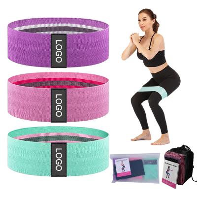 China Home Custom Logo Yoga Exercise Hip Bands Gym Training Set Anti-Slip Elastic Fitness Workout Cloth Booty Resistance Bands for sale