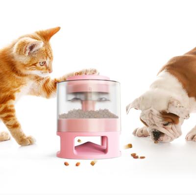 China Hot Selling Pet Faulty Damper Cylindrical Pet Driver Viable Toy Puzzle Training Button Out Slow Food Feeding Dispenser for sale