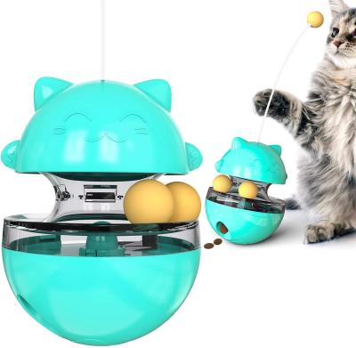 China Factory Price Viable Rolling Balls Double Cat Food Dispenser Slow Feeder Cat Tumbler Toy for Daily Training and Playing for sale