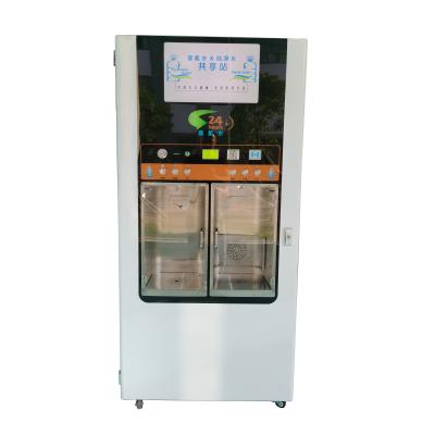 China Commercial Coin Operated Alkaline Hydrogen Rich Water Vending Machine From Two Public Place Outlets for sale