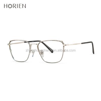 China Wholesale Men's Shiny Silver Glasses Reading Glass Metal Optical Frame for sale