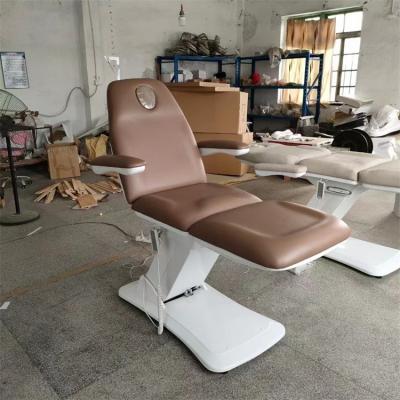 China Beautiful Appearance Hot Selling Luxury Dopin Gold Plated Base Eyelash Table Massage Beauty Salon Electric Special Facial Bed for sale