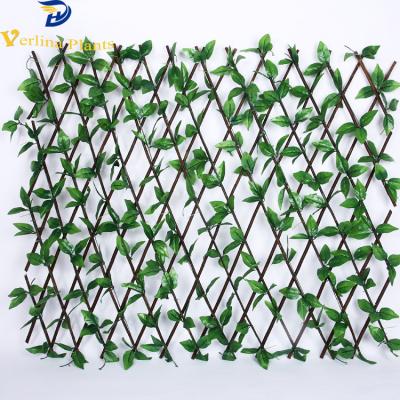 China Environmentally Friendly Willow Branch Green Leaf Hedge Artificial Expanding Garden Privacy Fence for sale