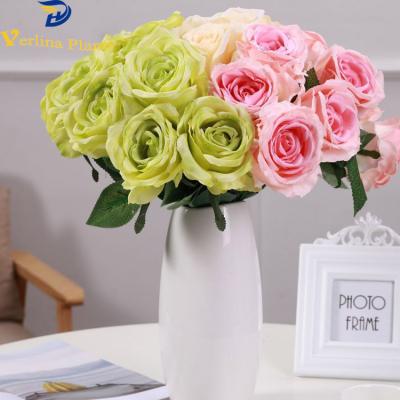 China Environmentally friendly indoor almost natural touch real rose rose flower good quality artificial wedding for sale