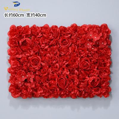 China Factory Directly Sale Environmental Friendly Artificial Rose Flowers Wall Panels For Decoration Wedding Backdrop Home Decor for sale