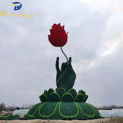 China China Hot Selling Environment Friendly Design Artificial Rose Topiary Decorative Landscape for sale