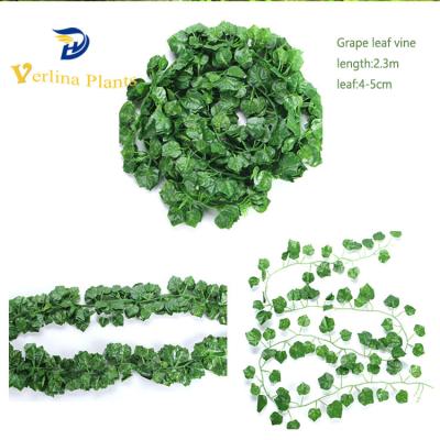 China Environmental Friendly Factory Wholesale 2.3m Grape Leaves Vine For Restaurant Garden Decoration for sale