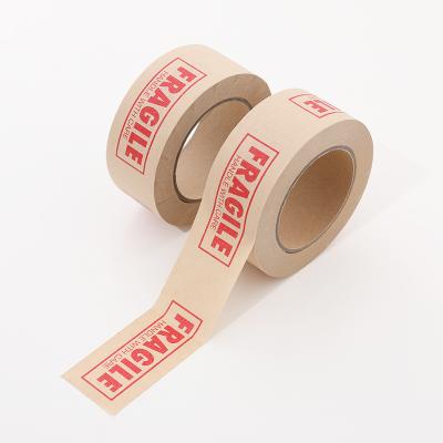 China Custom Fragile Kraft Tape Wrapping Tape ANTISTATIC Printed Self Adhesive Paper Tape for sale