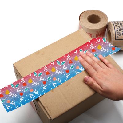 China CMYK Paper Tape Waterproof Custom Paper Tape Sealing Kraft Paper Cardboard Water Activated Paper Tape Kraft Paper for sale