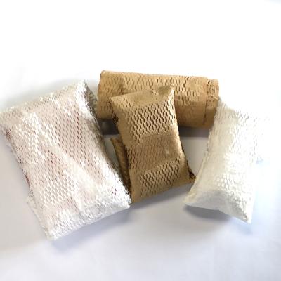 China Recyclable 380mm Brown Kraft Honeycomb Cushion Paper Gift Wrapping Kraft Paper Cushion Paper for sale