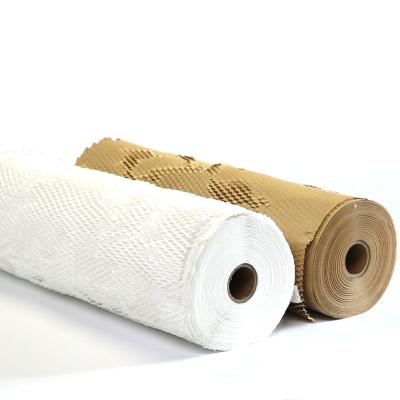 China 380mm*30mCushion Honeycomb Kraft Paper Recyclable Wrapping Paper Recyclable Paper Packaging for sale