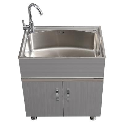 China Simple Minimalist Home Use / Kitchens Water Bucket Two-hole Stainless Steel Sinks With Faucet for sale