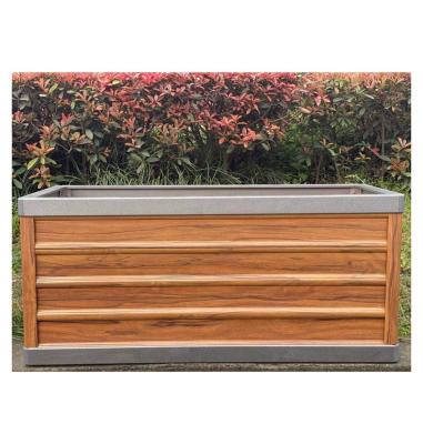 China Widely Used Aluminum Alloy Flower Box Modern Suitable Special Price Design Wooden Box For Street Decoration for sale