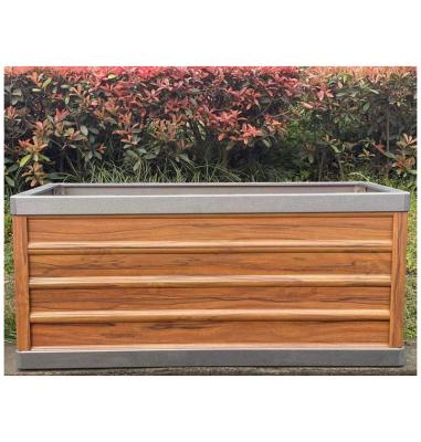 China Good quality modern new arrivals wooden box cheap aluminum alloy flower box for street decoration for sale