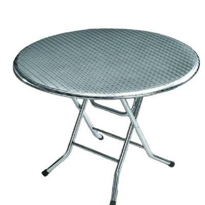 China Foldable Outdoor Round Stainless Steel Household Folding Table For Barbecue Camping Picnic for sale