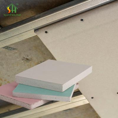 Chine Feuilles de plaque de plâtre de la couleur verte 9mm, panneau de gypse de Sheetrock pour l'immeuble de bureaux à vendre