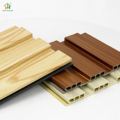 China Factory Direct Sales Corrosion-Resistant Wpc Fluted Wall Panel Mould Resistance Breathable Triple-Hole Grating Board for sale