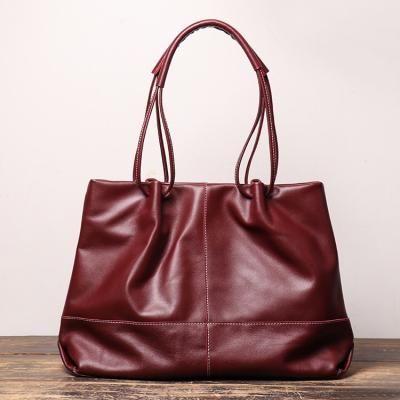 China 2020 Hot Selling Luxury Fashionable Genuine Leather Shoulder Bag Ladies Vintage Shoulder Women Handbags Female Under Subaxillary for sale