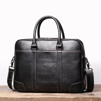 China Multificational Genuine Leather Folder Vintage Office Briefcase Leather Messenger Bag For Men Leather for sale